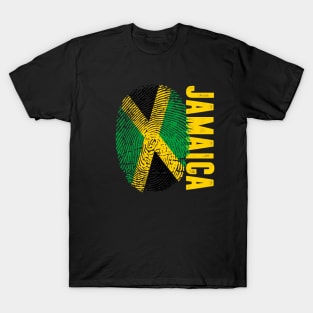 Jamaica Flag Fingerprint My Story DNA Jamaican T-Shirt